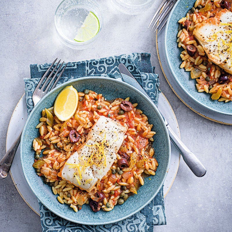 Photo of Braised cod with tomatoes, capers & olives - serves 4 by WW