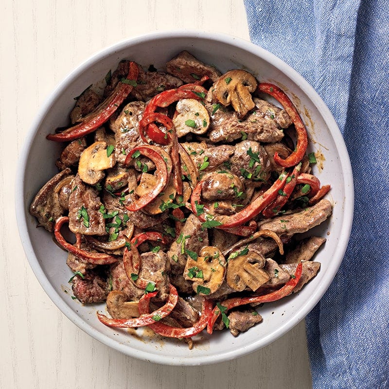 Beef stronganoff stir-fry