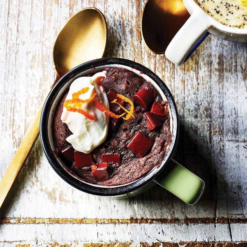 Chocolate and orange mug muffin