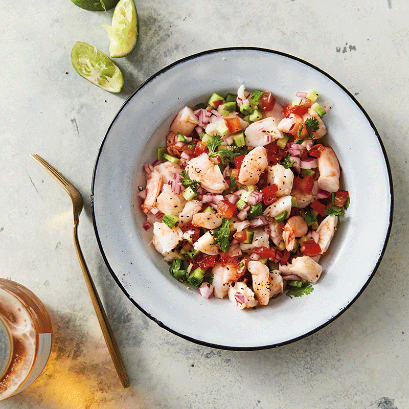 Quick prawn ceviche