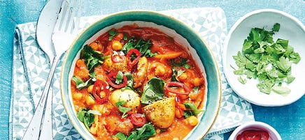 Chickpea, potato & spinach stew