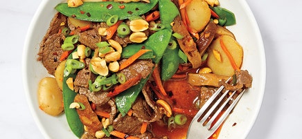 Saucy lamb stir-fry