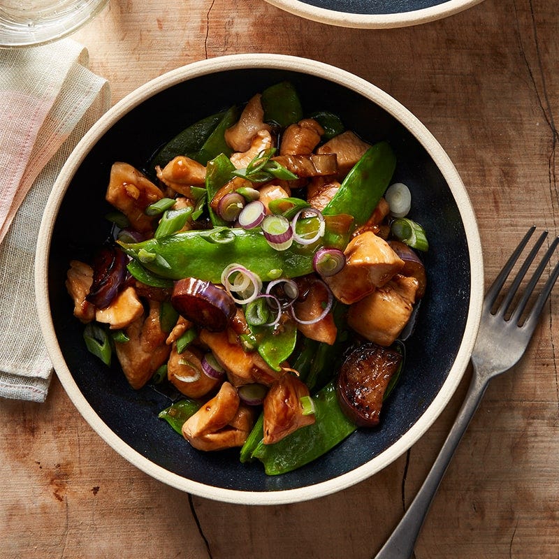 Chicken and eggplant stir-fry