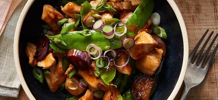 Chicken and eggplant stir-fry