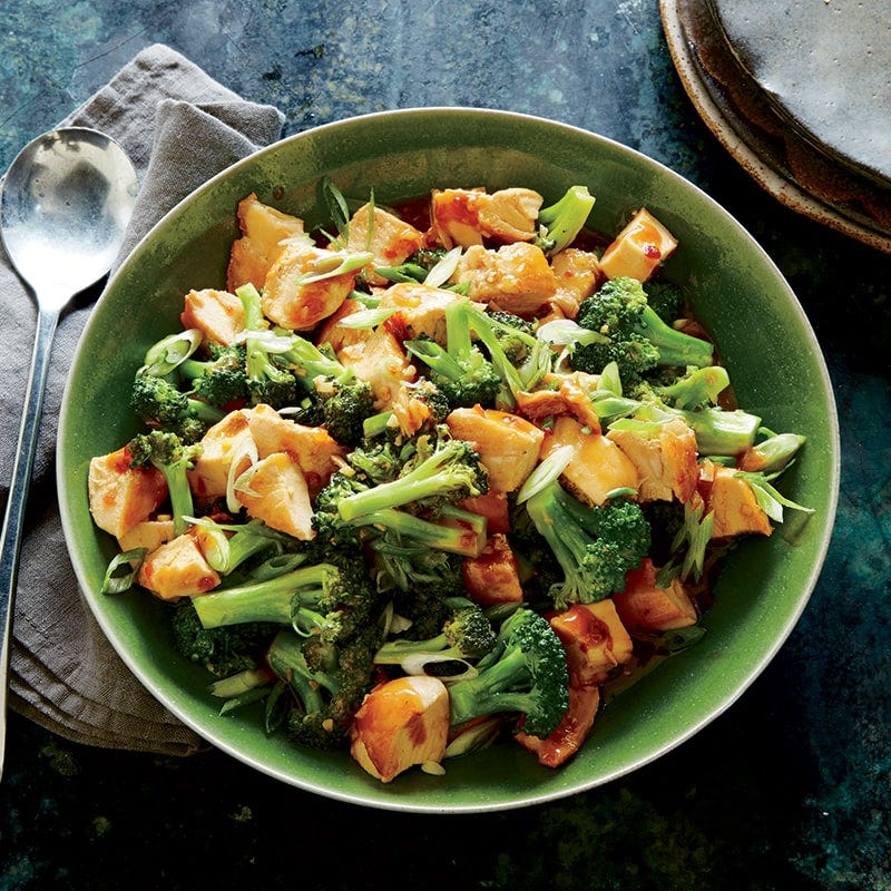 Sesame chicken and broccoli