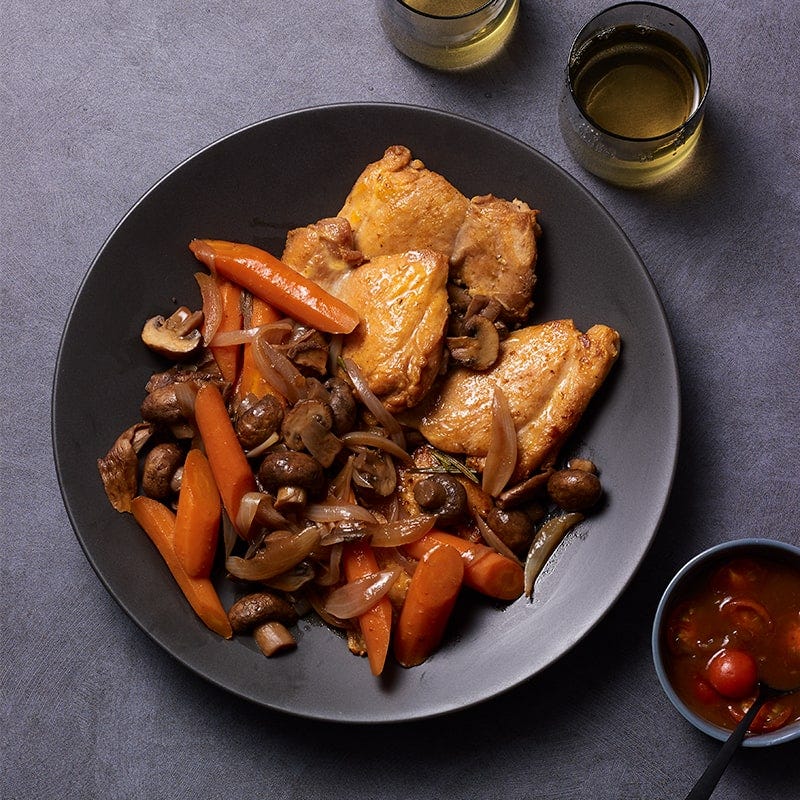 Herby chicken and mushrooms
