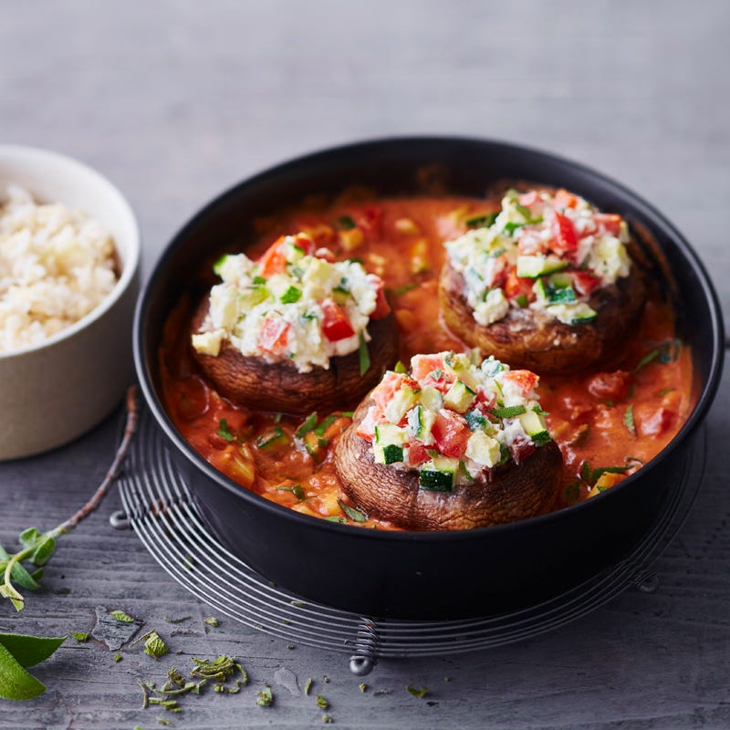 Gefüllte Champignons mit Gemüse