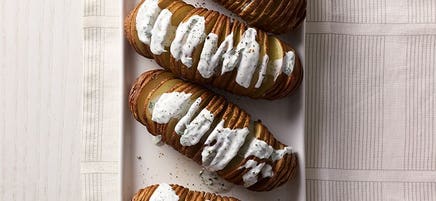 Air fryer hasselback potatoes with ranch