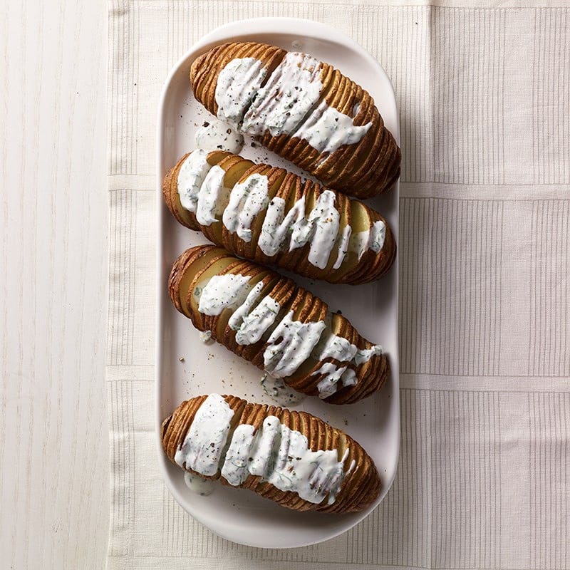 Air fryer hasselback potatoes with ranch