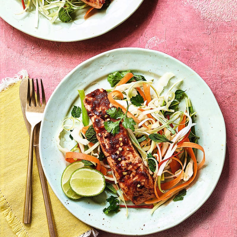 Photo of Tamarind-glazed salmon with crunchy naked slaw by WW