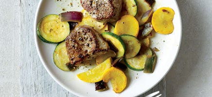 Médaillons de porc avec sauté de courges épicées à l’indienne