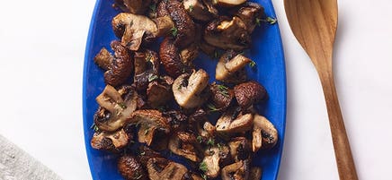 Air fryer garlic-thyme mushrooms