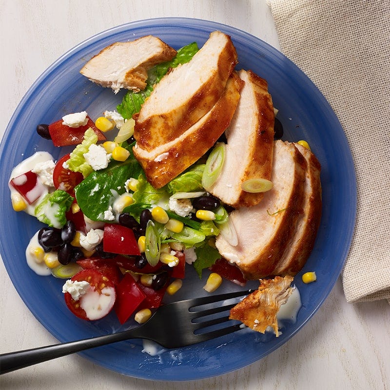 Sticky barbecue chicken salad