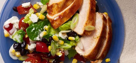 Sticky barbecue chicken salad