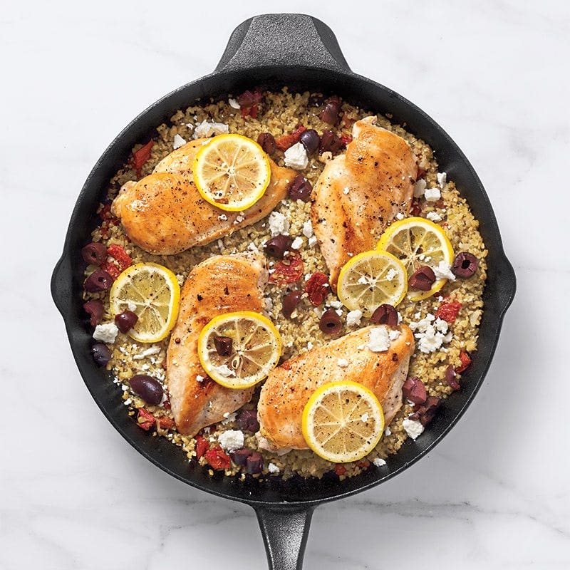 Greek chicken and freekeh