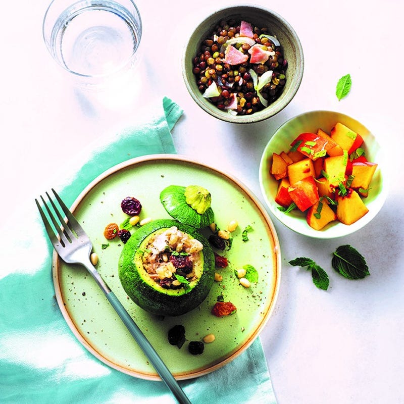 Courgettes rondes farcies au chèvre frais