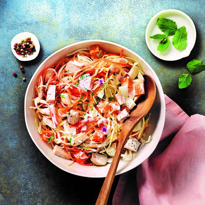 Coleslaw poulet et mimolette