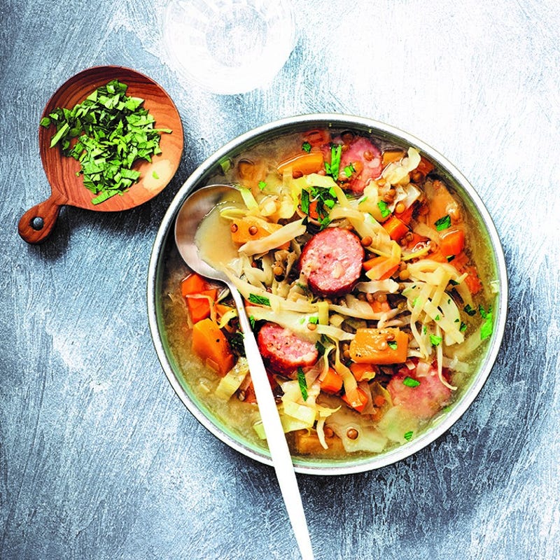 Soupe paysanne à la saucisse fumée