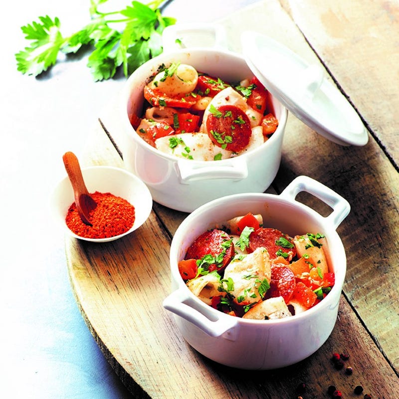 Cassolette de calamar au chorizo
