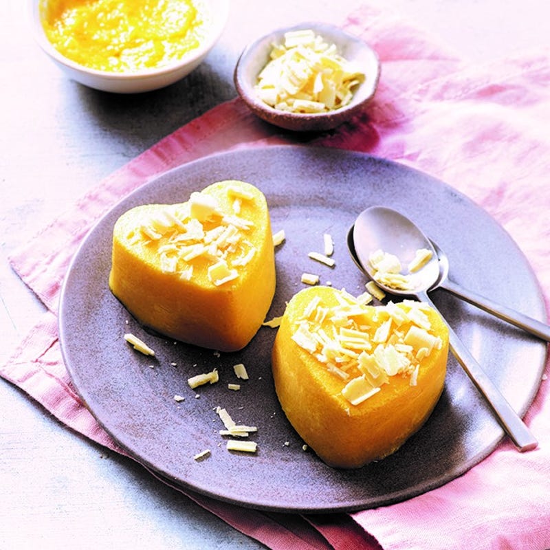 Coeur de mangue au chocolat blanc
