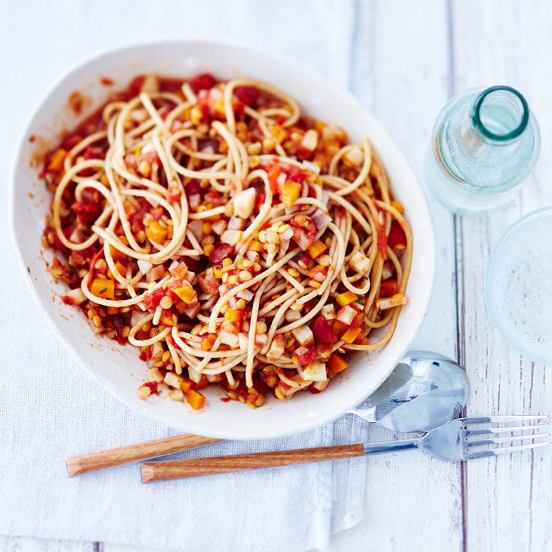 Photo de Spaghettis à la bolognaise végétalienne prise par WW
