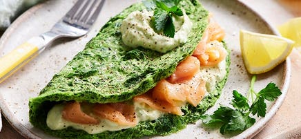 Wendy’s herby salmon and avocado omelette