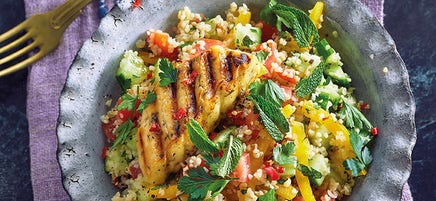 Taboulé de boulgour et halloumi grillé