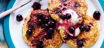Shellie’s blueberry cottage cheese pancakes
