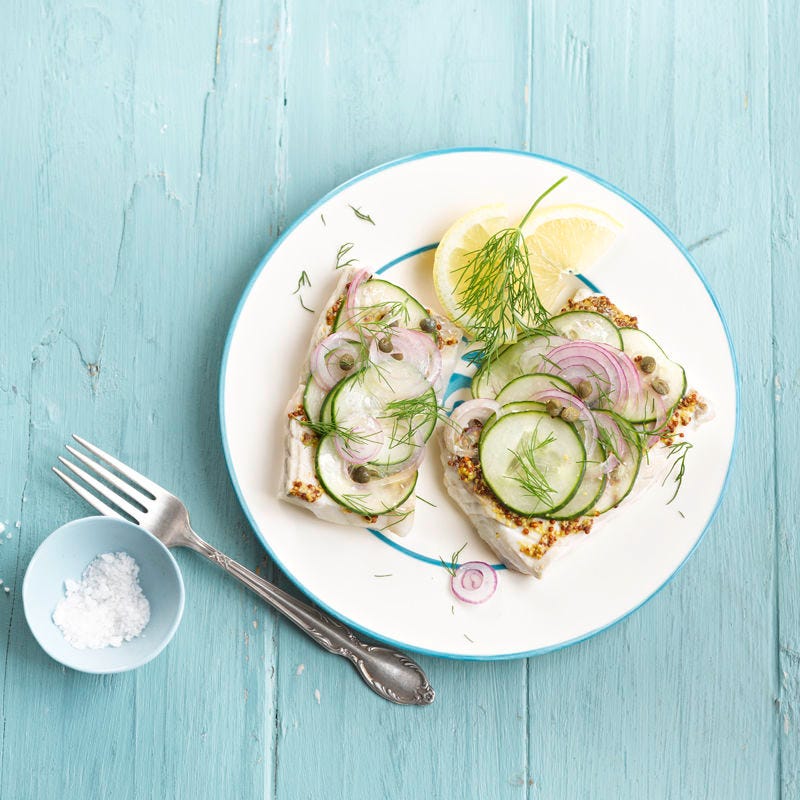 Foto Fischfilet mit Gurkengemüsehaube von WW