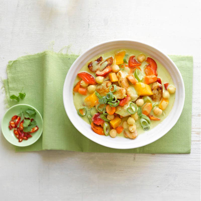 Feuriges Kichererbsen-Mango-Curry