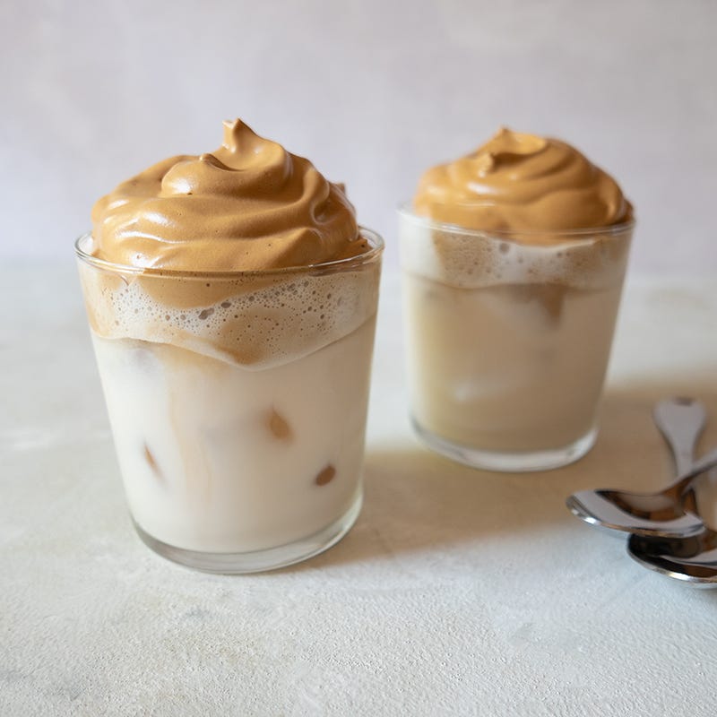 Whipped iced vanilla latte