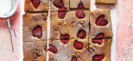 Raspberry blondies