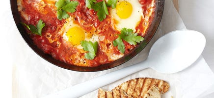Shakshuka met pitabroodjes