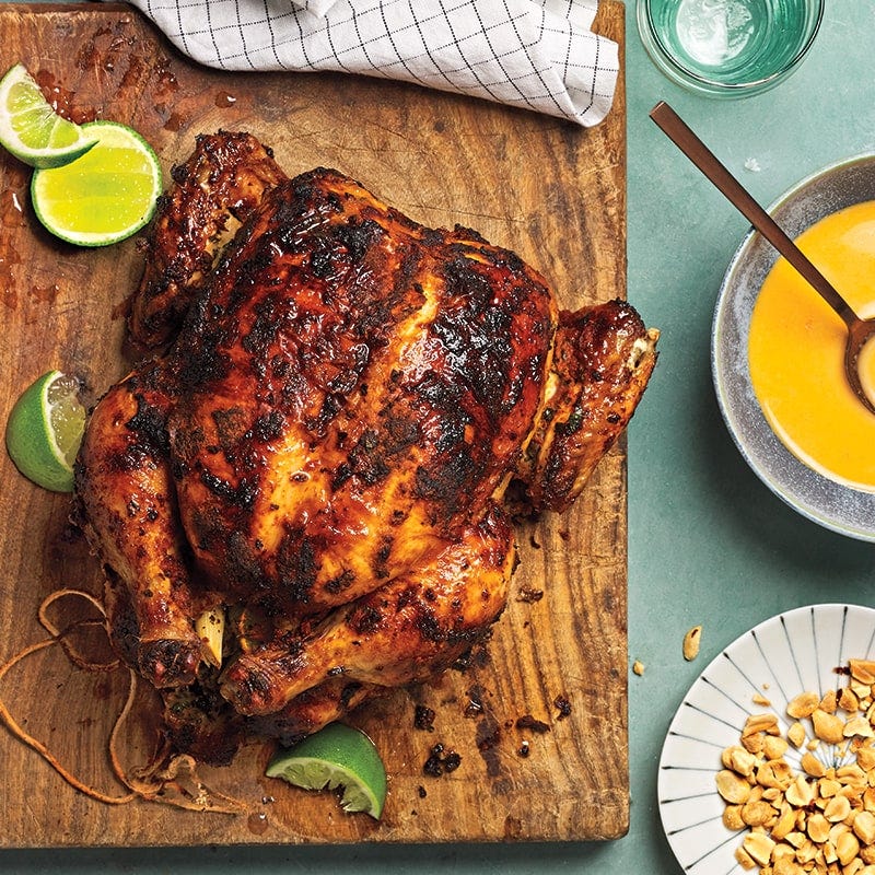 Red curry roast chicken with coconut sauce