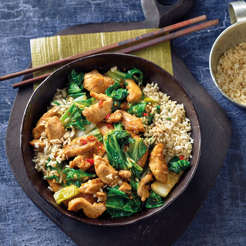 Ingwerhähnchen mit Pak Choi