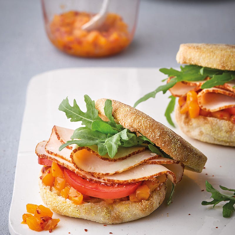 Geflügelsandwich mit Mangochutney