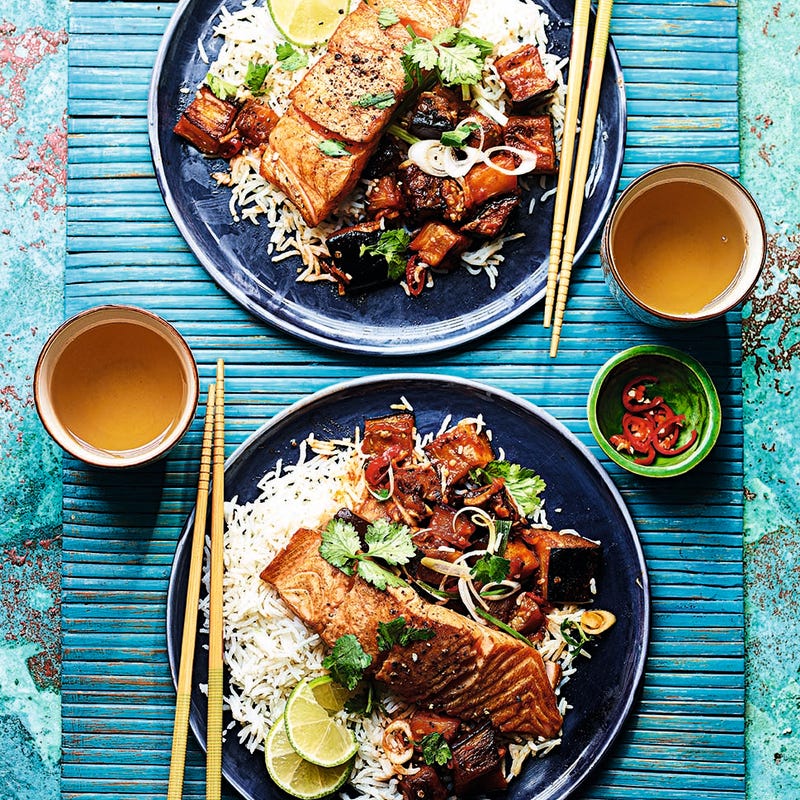 Photo of Soy salmon with sweet & sour aubergines by WW