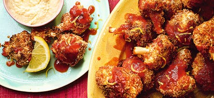 Cauliflower 'wings' with chickpea dip