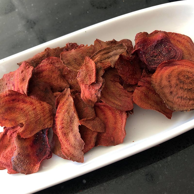 Sarah’s BBQ beetroot crisps