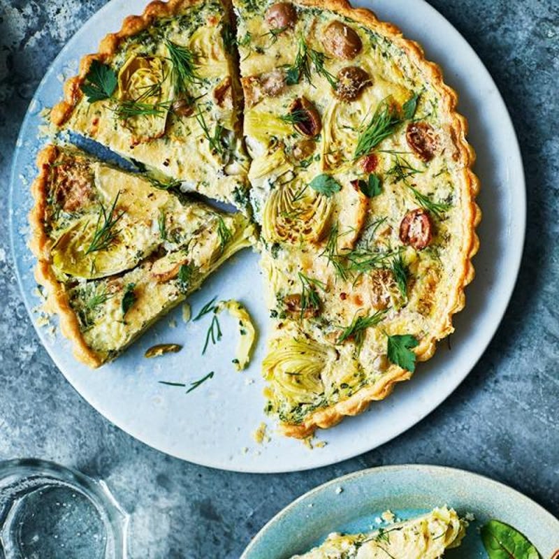 Tarte aux olives et aux artichauts