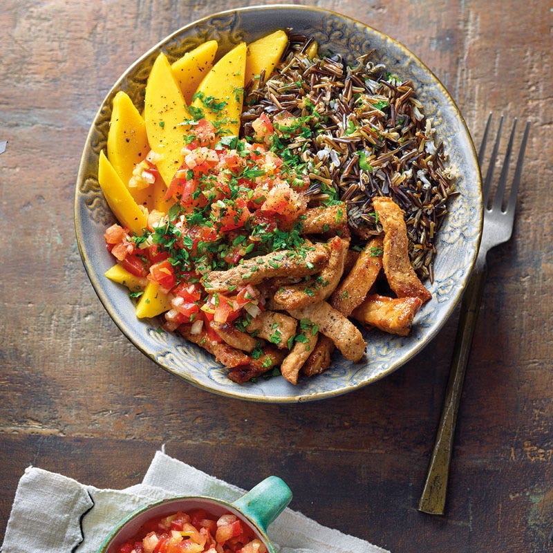 Schnitzelbowl mit Salsa