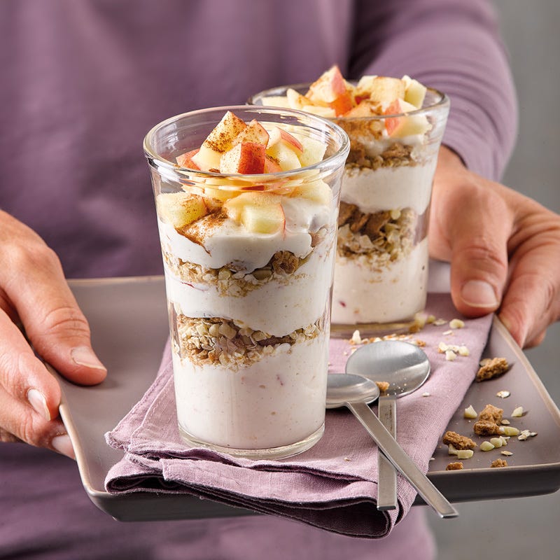 Apfel-Zimt-Joghurt im Glas