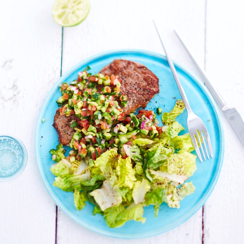Rindssteak mit Avocado-Limetten-Salsa