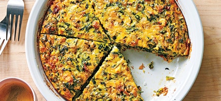 Five-cheese and spinach frittata