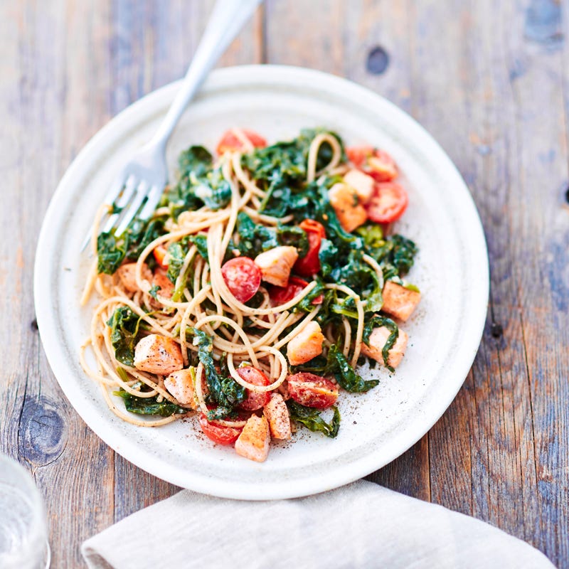 Spinat-Lachs-Pasta