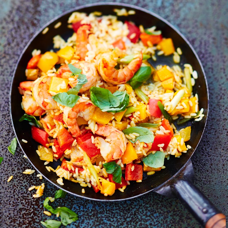 Fixe Crevetten-Reis-Pfanne