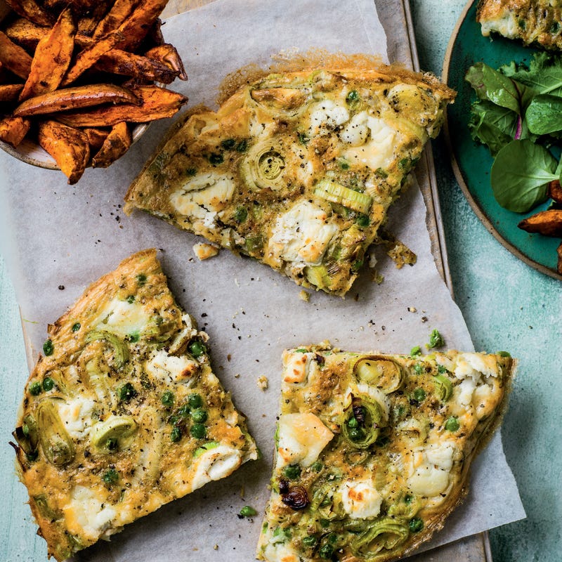 Foto van Ovenomelet met erwten, prei & geitenkaas door WW