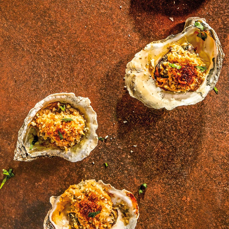 Baked oysters