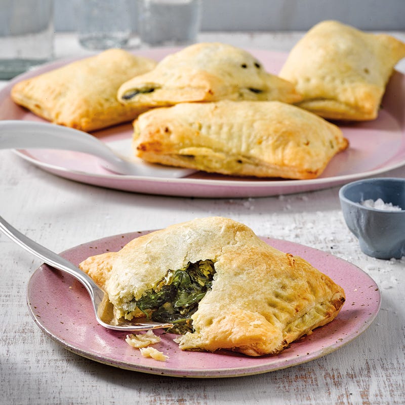 Blätterteig-Spinat-Taschen