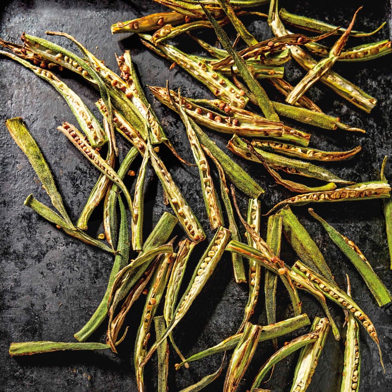 Crispy air-fried okra